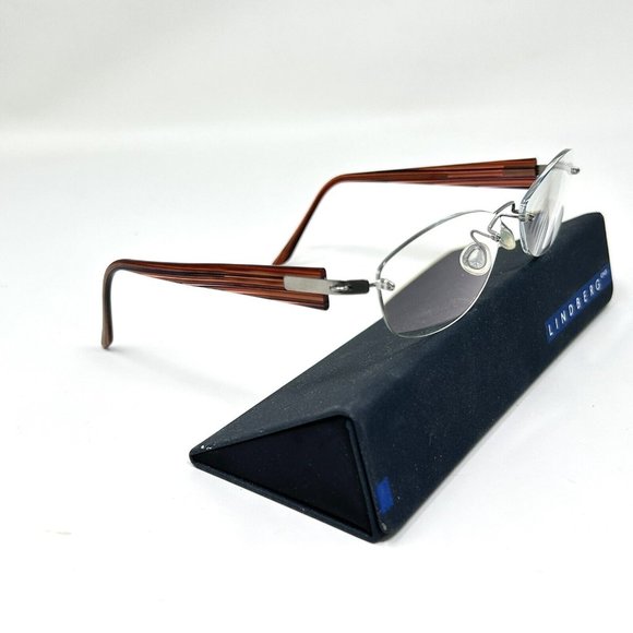LINDBERG SPIRIT TITANIUM Eyeglasses Rimless Frame Striped Brown K50 Col. K31 - Picture 1 of 16